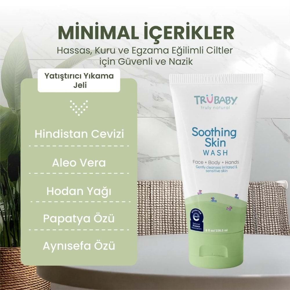 TruBaby Soothing Skin Egzama Karşıtı Yüz & Vücut Yıkama Jeli 236,5 mL