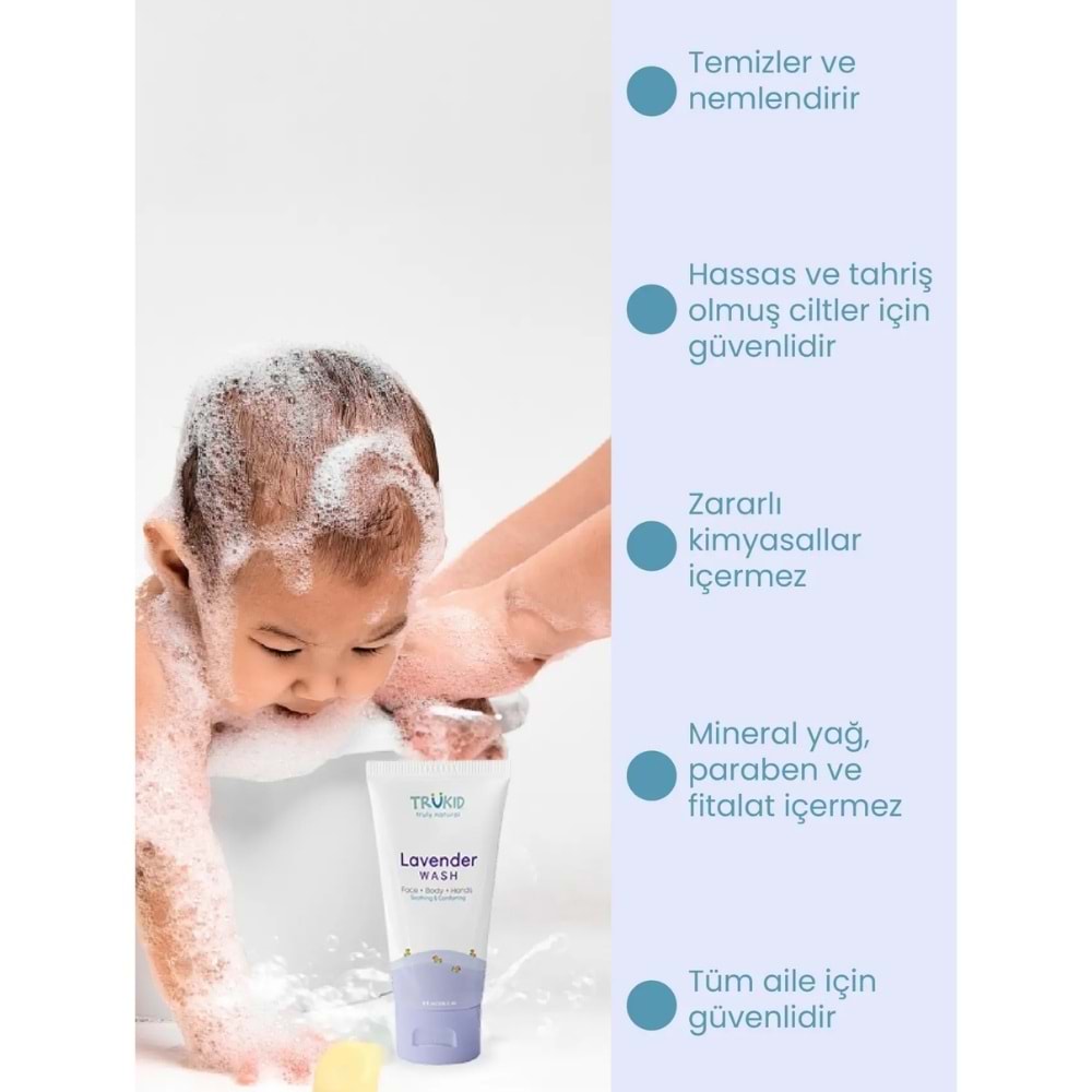 TruKid Lavanta Özlü Yüz ve Vücut Yıkama Jeli 236,5 mL