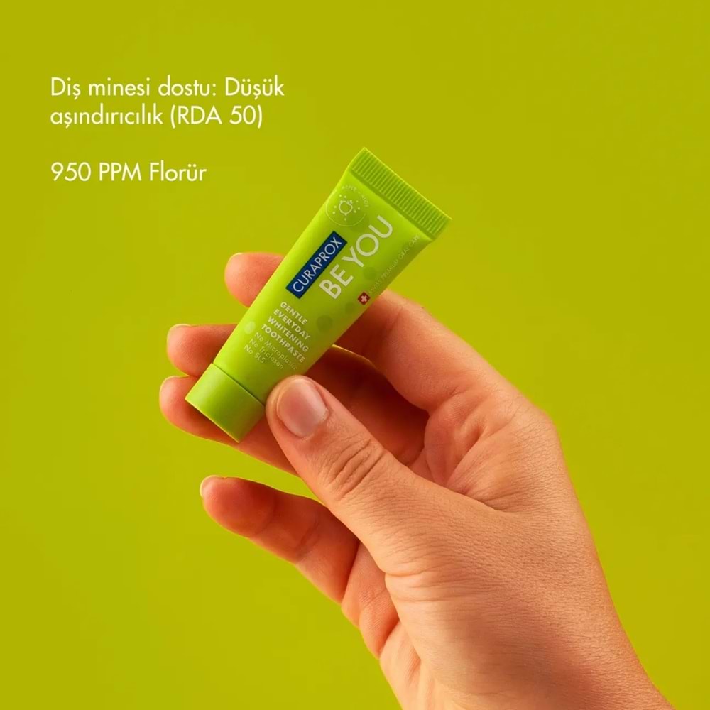 Curaprox Be You Diş Macunu 10 mL, Yeşil, Elma ve Alovera