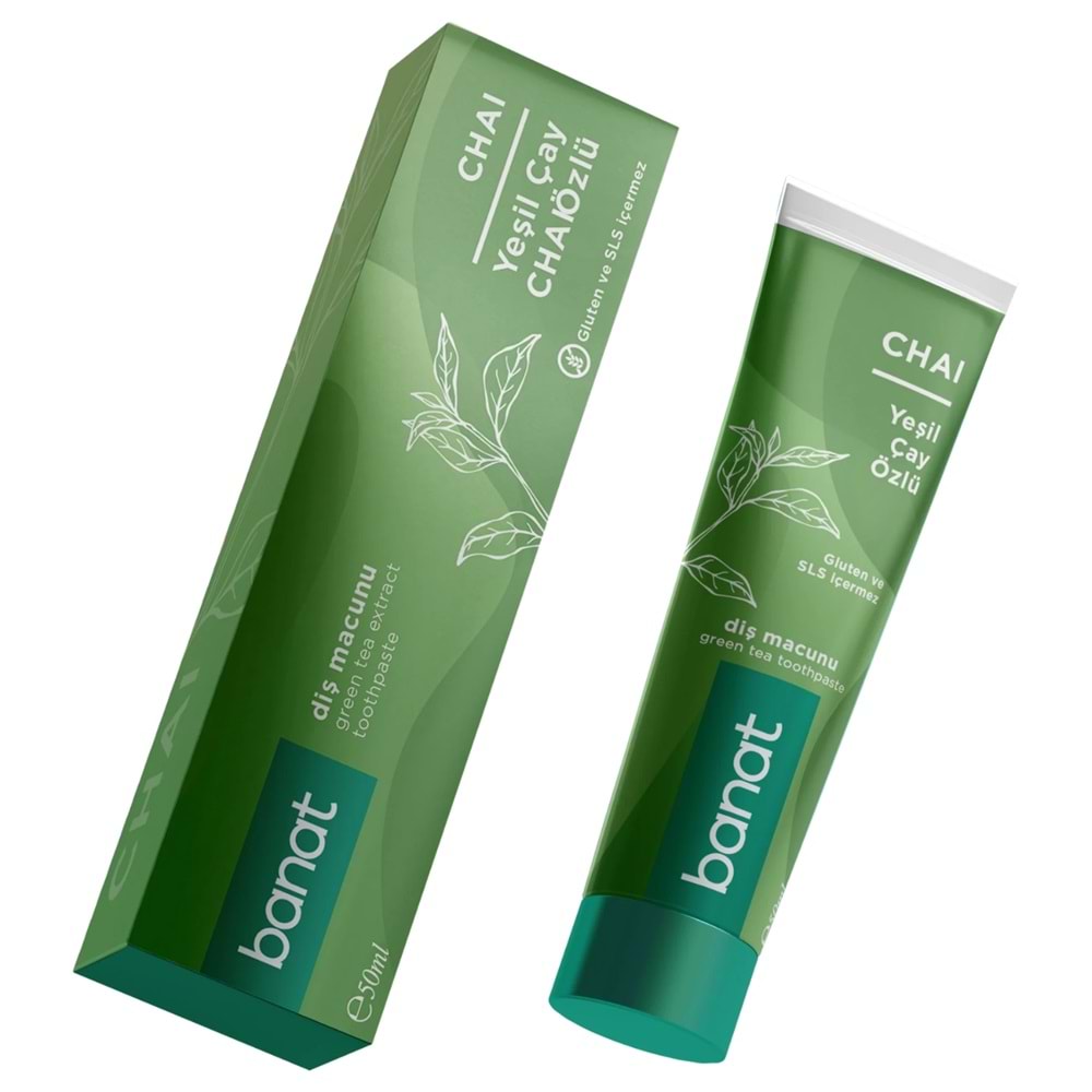 Banat Chai Yeşil Çay Özlü Diş Macunu 50 mL, 2Li Paket