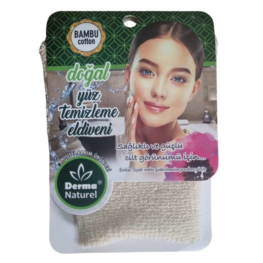 Derma Naturel Yüz Temizleme Eldiven, Bambu