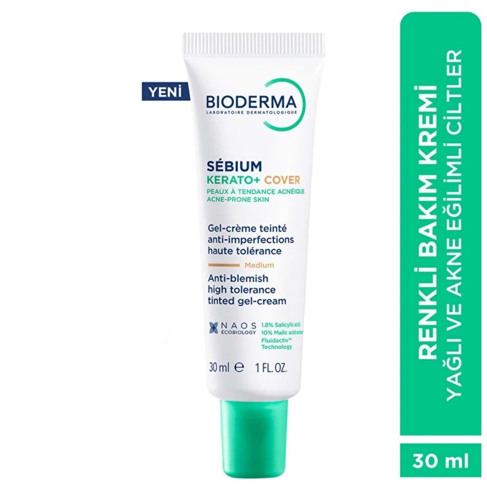 Bioderma Sebium Kerato+ Cover Renkli Krem Medium 30 mL