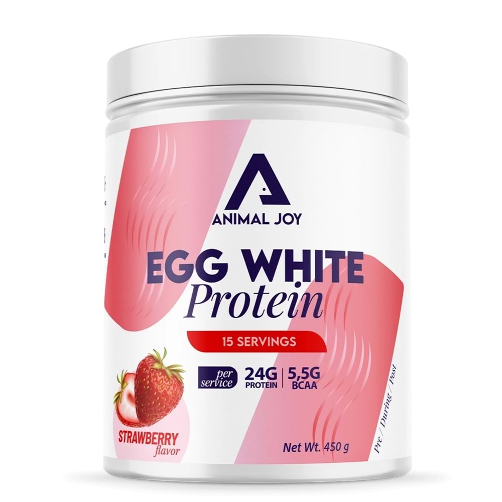 Animal Joy Egg White Protein Çilek Aromalı 450 gr/ 15 Servis