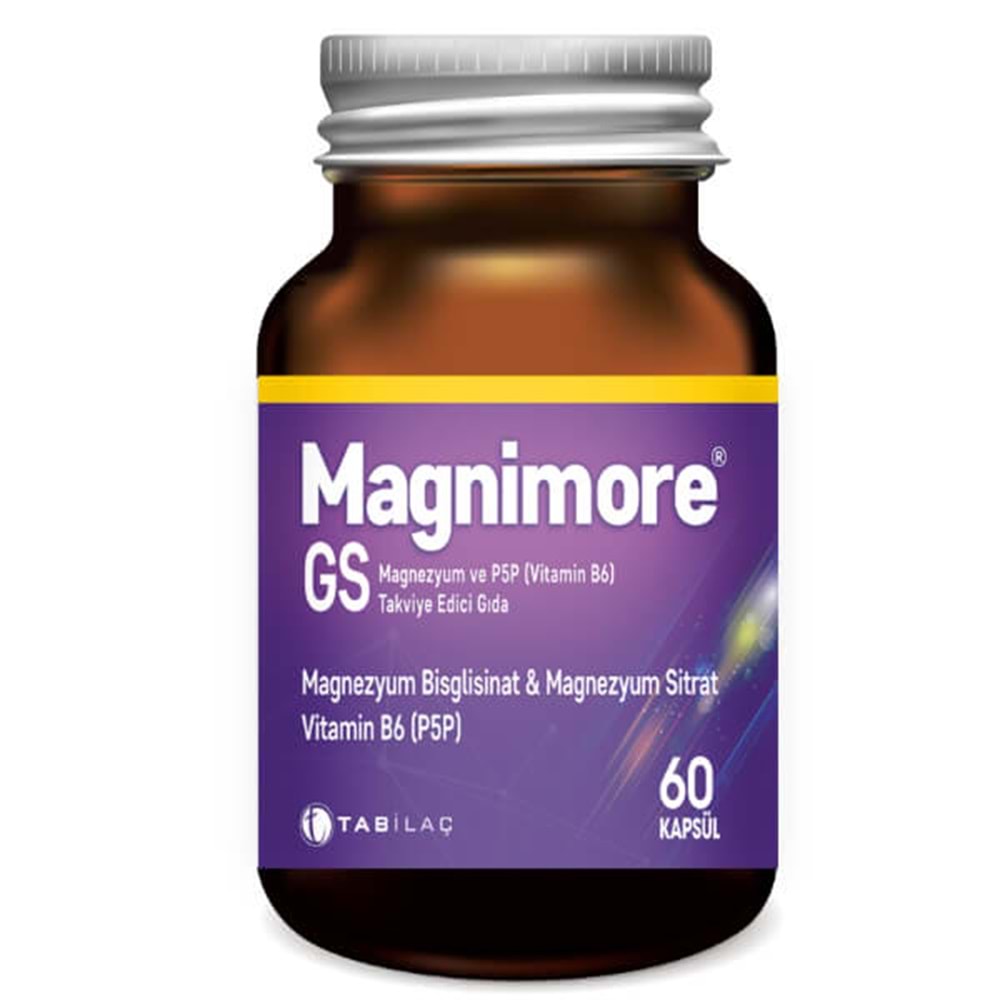 Magnimore GS Magnezyum ve Vitamin B6 İçeren 60 Kapsül