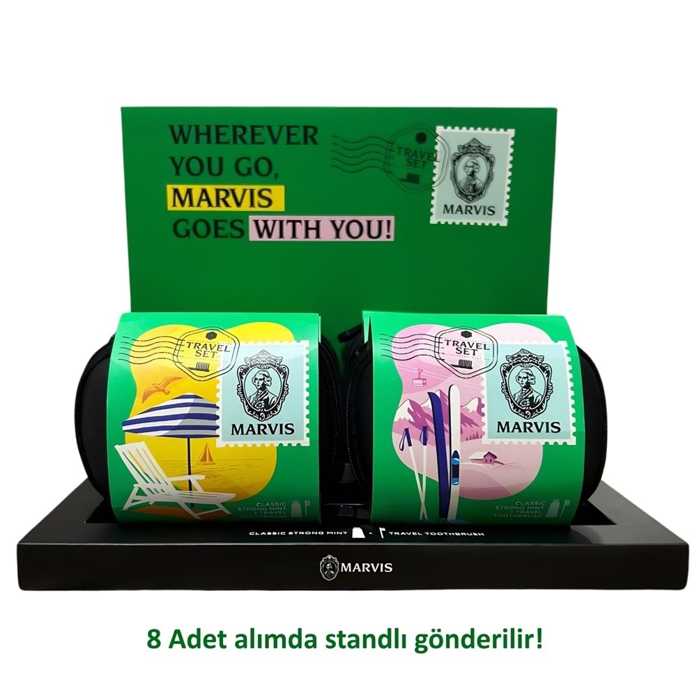 Marvis Travel Set (Classic Strong Mint 25 mL Diş Macunu + Diş Fırçası)