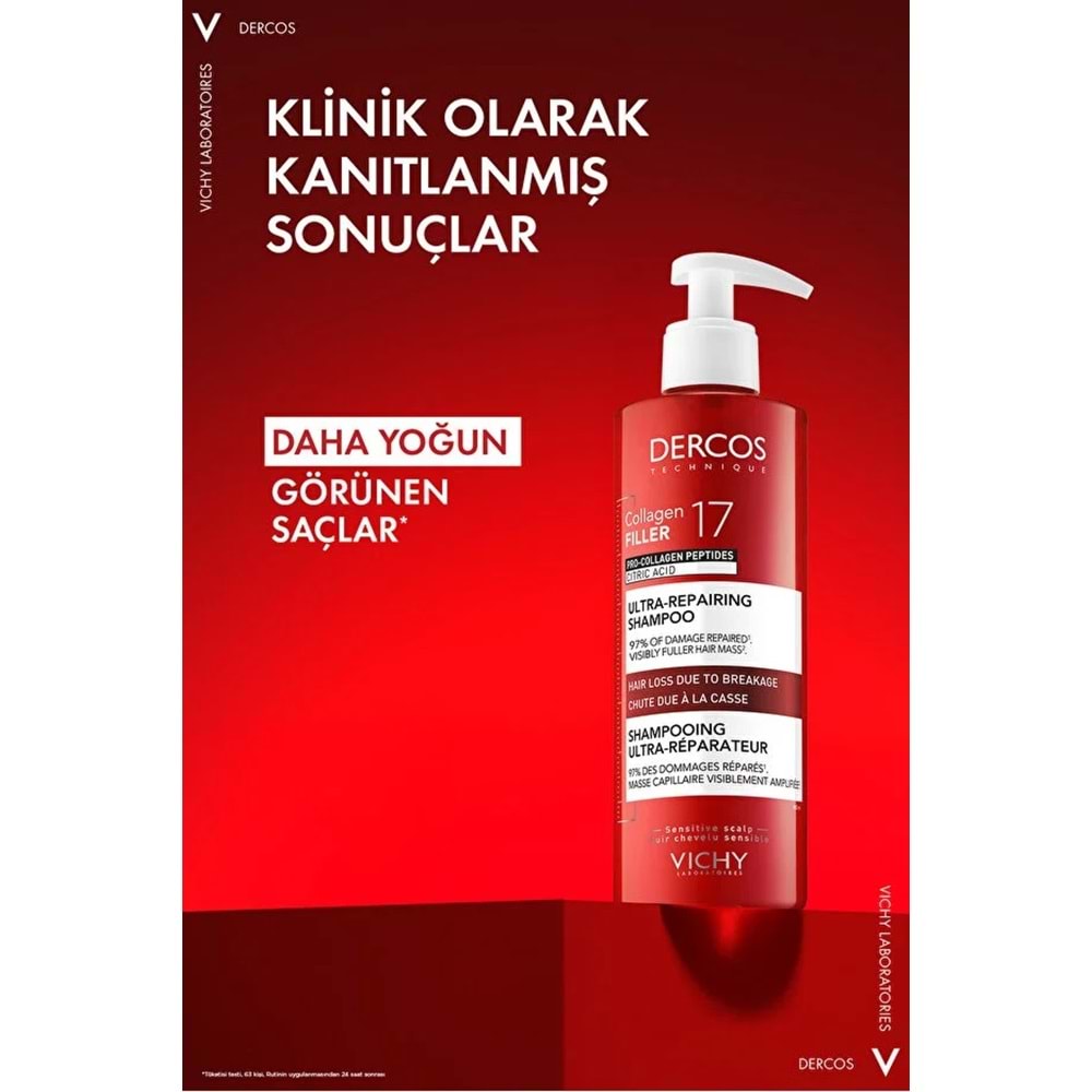 Vichy Dercos Collagen 17 Filler Tüm Saç Tipleri için Şampuan 400 mL