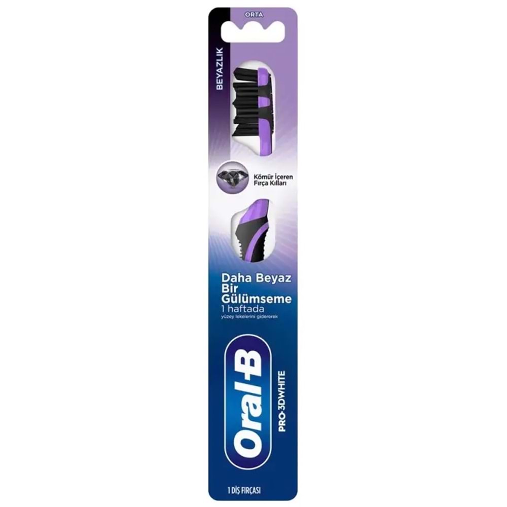 Oral-B Diş Fırçası Kömürlü Beyazlık Orta
