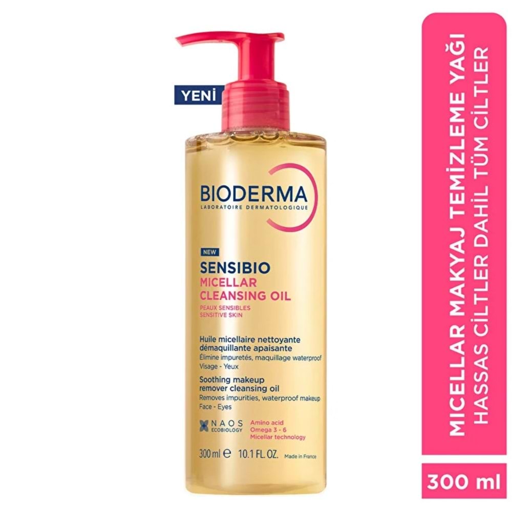 Bioderma Sensibio Micellar Cleansing Oil Yüz ve Göz Makyaj Temizleyici 300 mL
