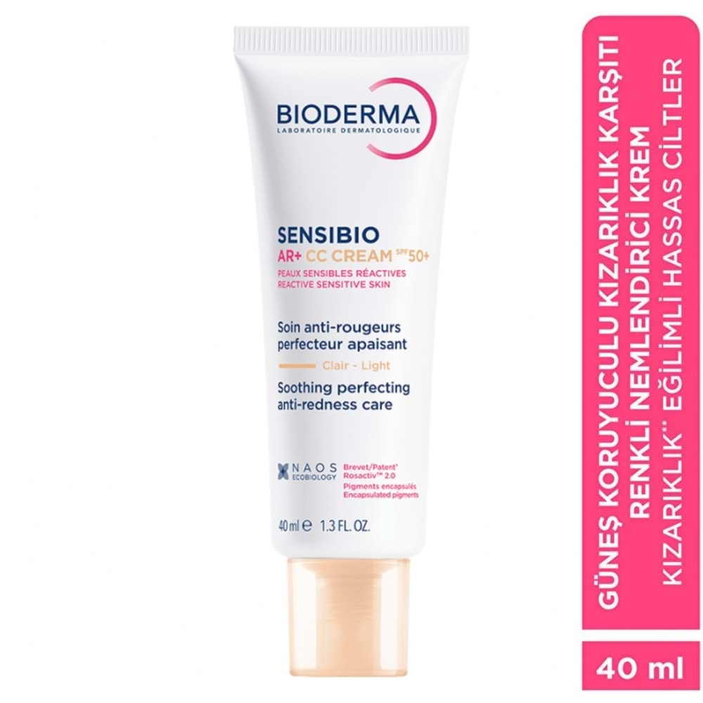 Bioderma Sensibio AR+ CC Cream SPF50+ Kızarıklık Karşıtı Krem 40 mL, Renkli