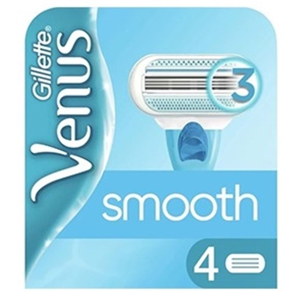 Gillette Venüs Smooth 3 Bıçaklı Yedek Başlık 4Lü