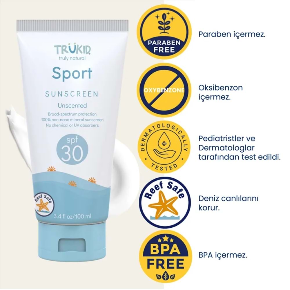 Trukid Sport SPF30 Suya Dayanıklı Güneş Kremi 100 mL