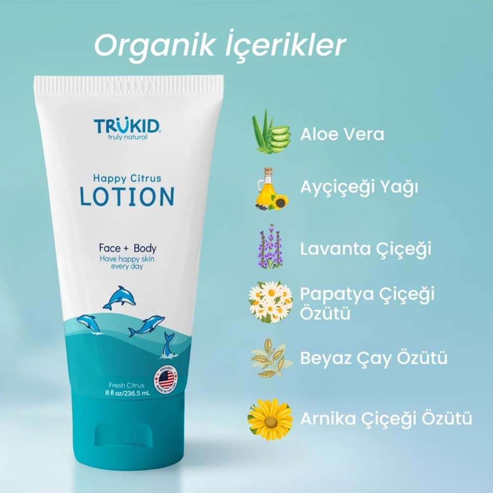 TruKid Happy Yüz ve Vücut Nemlendirici Losyon 236,5 mL