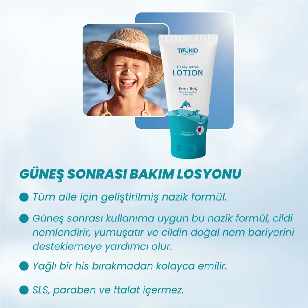 TruKid Happy Yüz ve Vücut Nemlendirici Losyon 236,5 mL