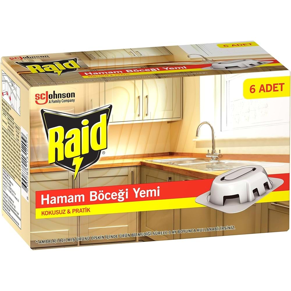 Raid Hamam Böceği Yemi 6lı, Kokusuz