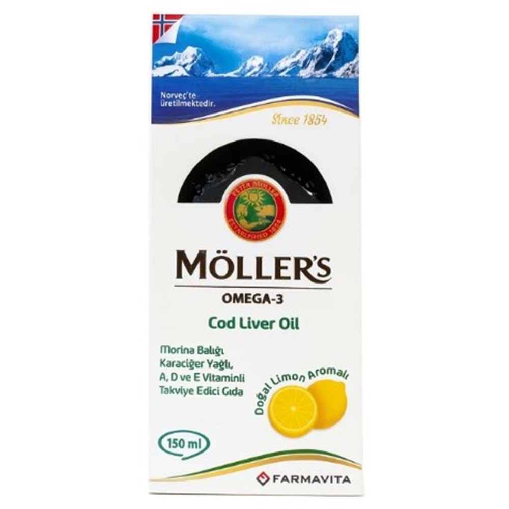 Möllers Omega-3 Limon Aromalı Balık Yağı 150 mL