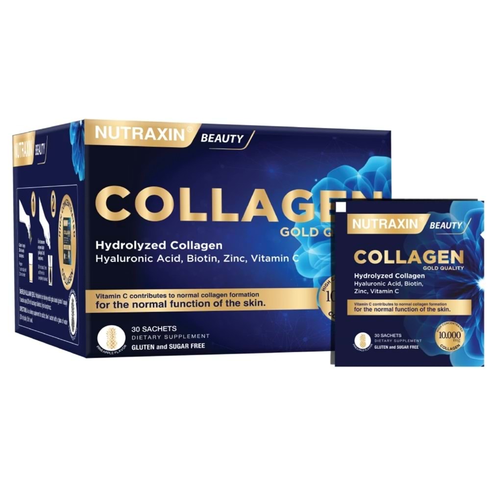 Nutraxin Collagen Gold Quality Gıda Takviyesi 30 Saşe Ananas Aromalı