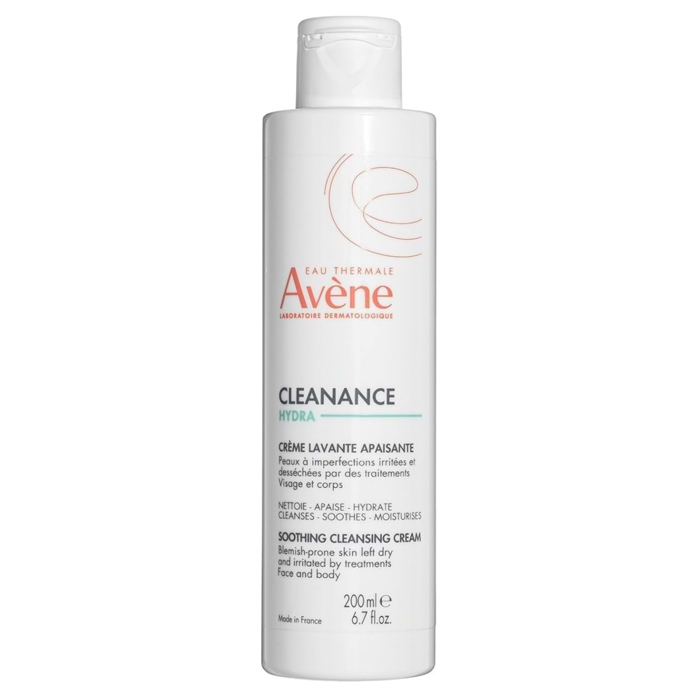 Avene Cleanance Hydra Soothing Kuru Ciltler için Yatıştırıcı, Temizleme Kremi 200 mL