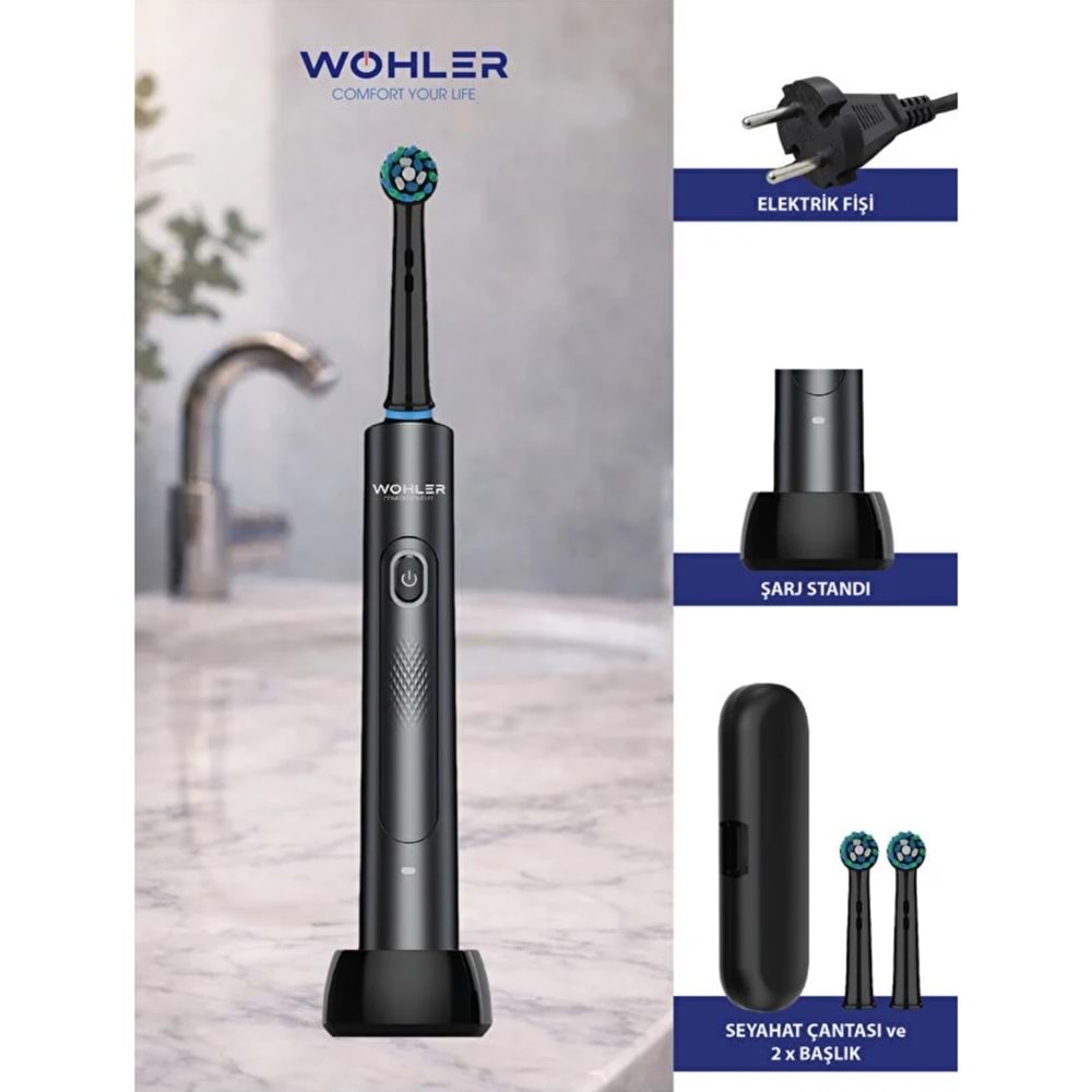 Wohler Şarjlı Diş Fırçası, 3 Modlu, Siyah