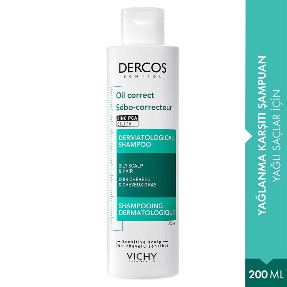 Vichy Dercos Oil Correct Aşırı Yağlanma Karşıtı Şampuan 200 mL