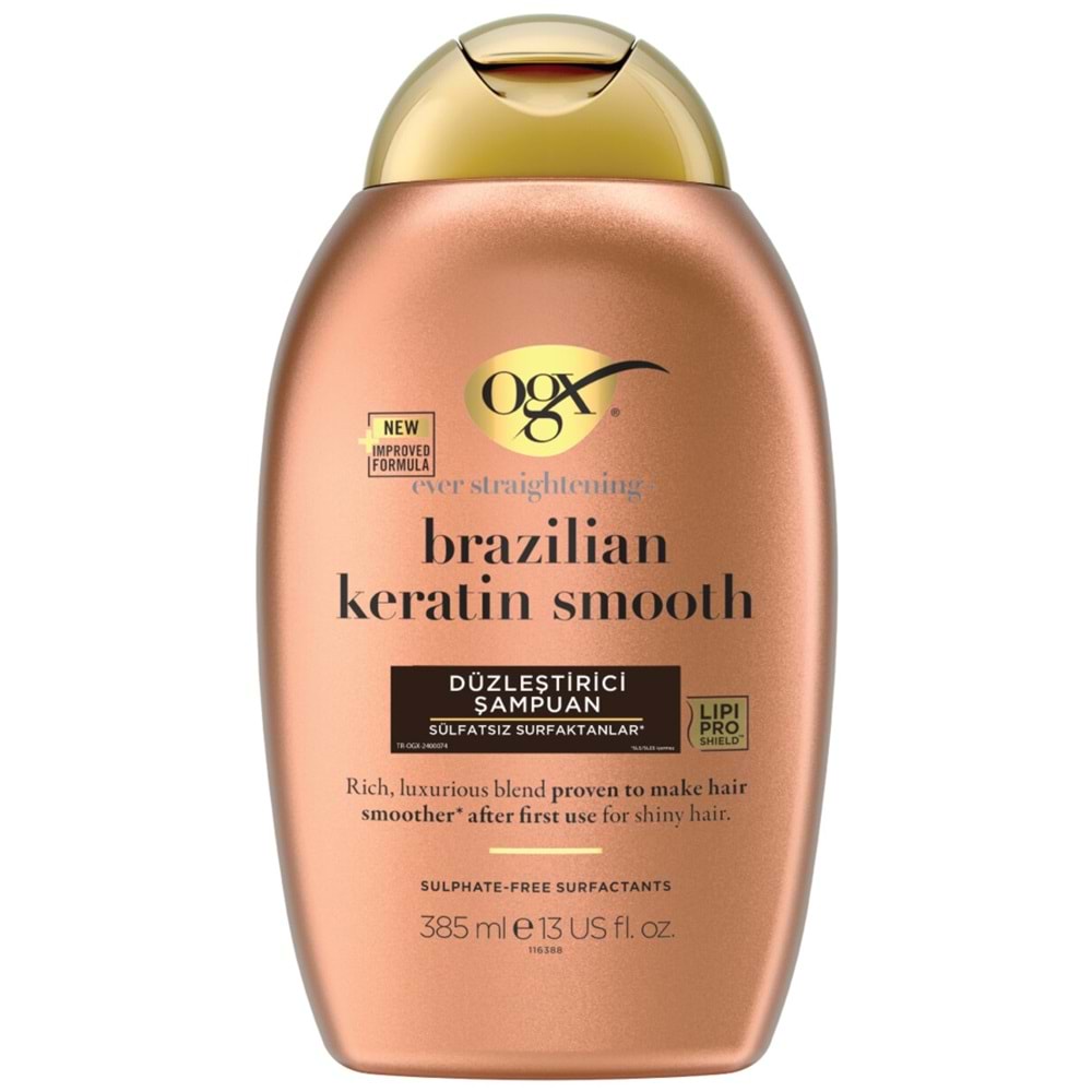 OGX Bralilian Keratin Smooth Düzleştirici Şampuan 385 mL