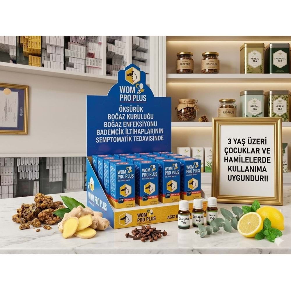 Wom Pro Plus %5 Propolis içeren Ağız Bakım Spreyi 20 mL
