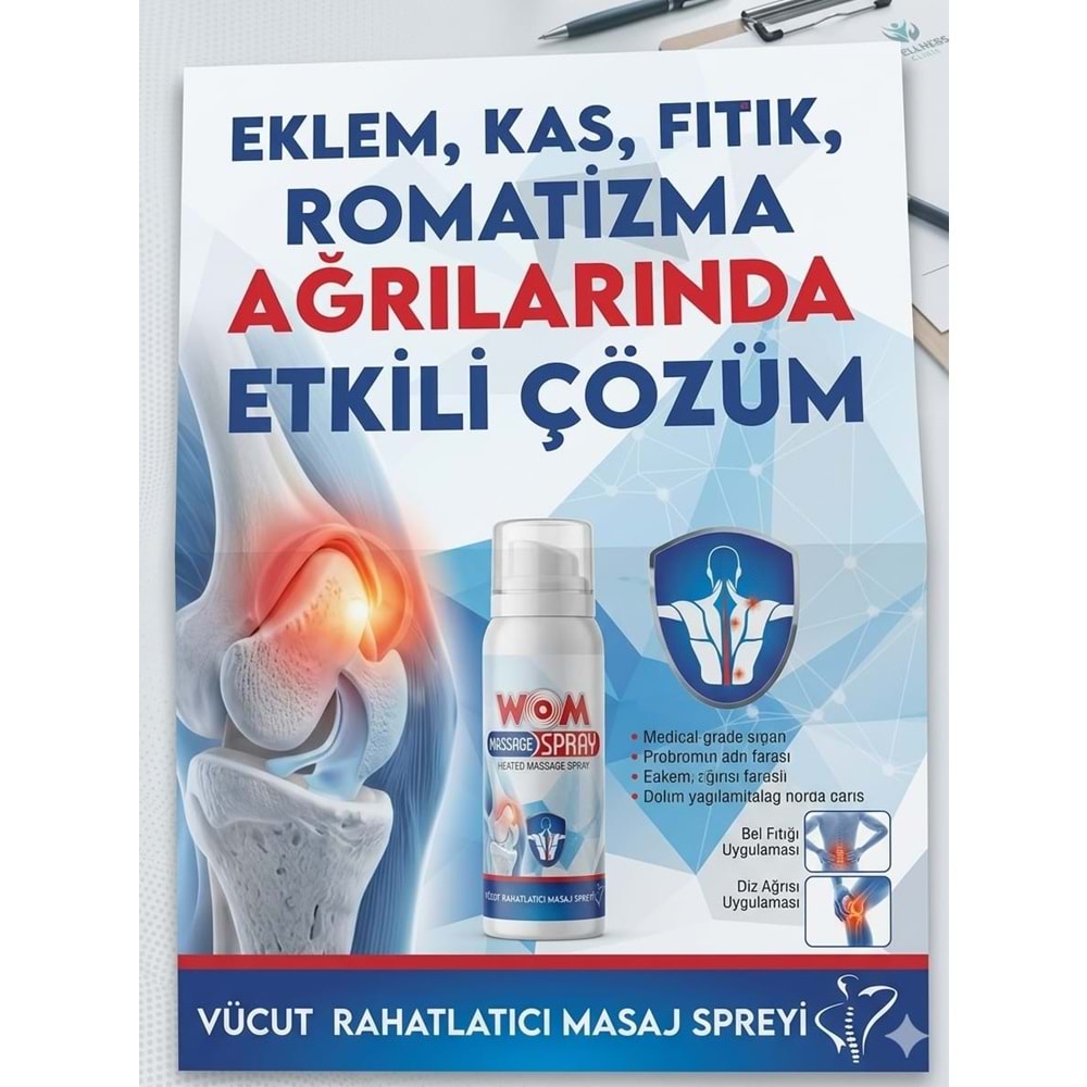 Wom Vücut Rahatlatıcı Isıtıcı Masaj Spreyi 95 mL
