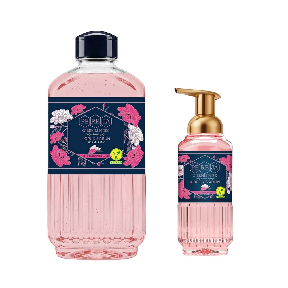 Pereja Köpük Sabun Seti, Gizemli Misk (1000 mL + 500 mL)