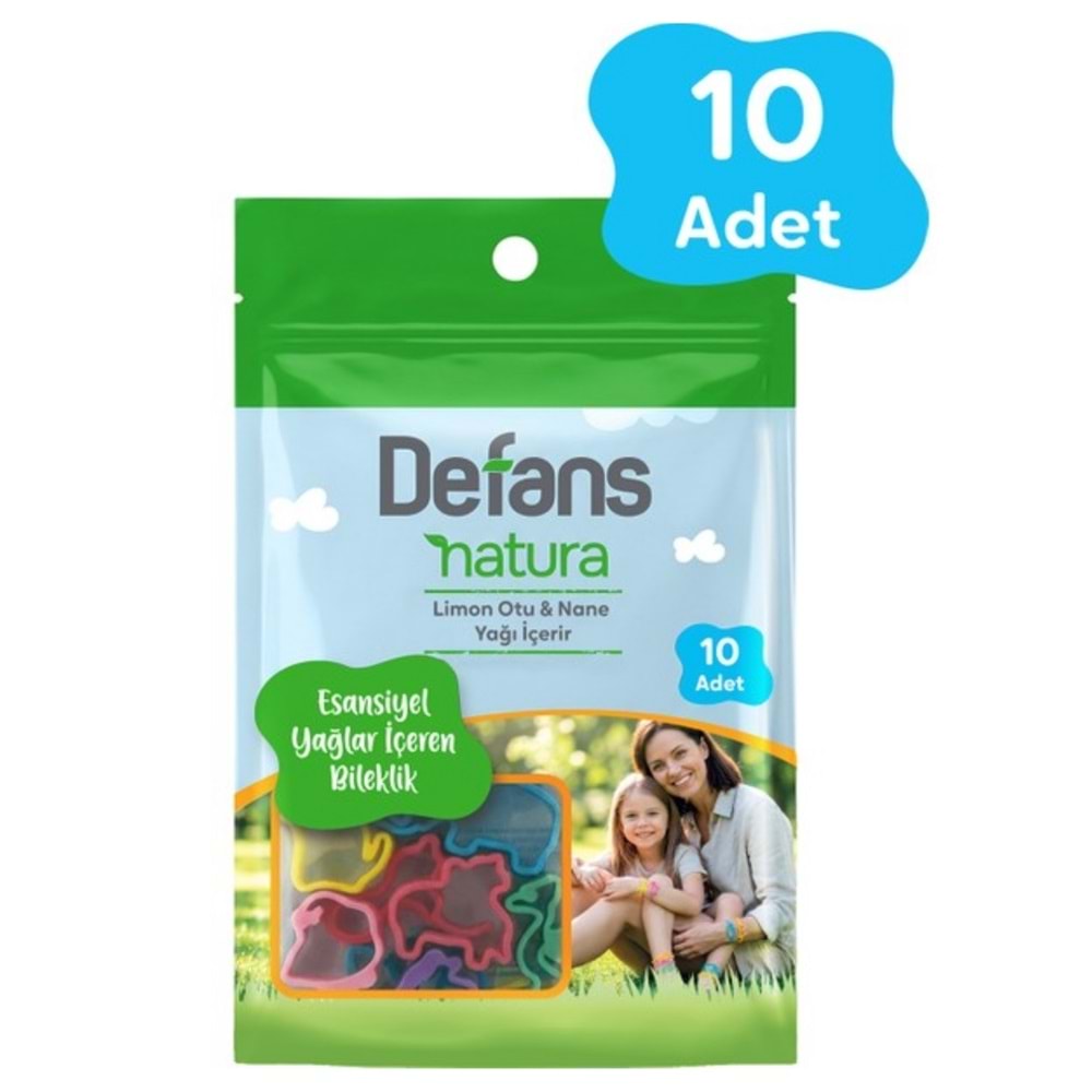 Detan Defans Natura Esansiyel Yağlar içeren Bileklik, 10lu