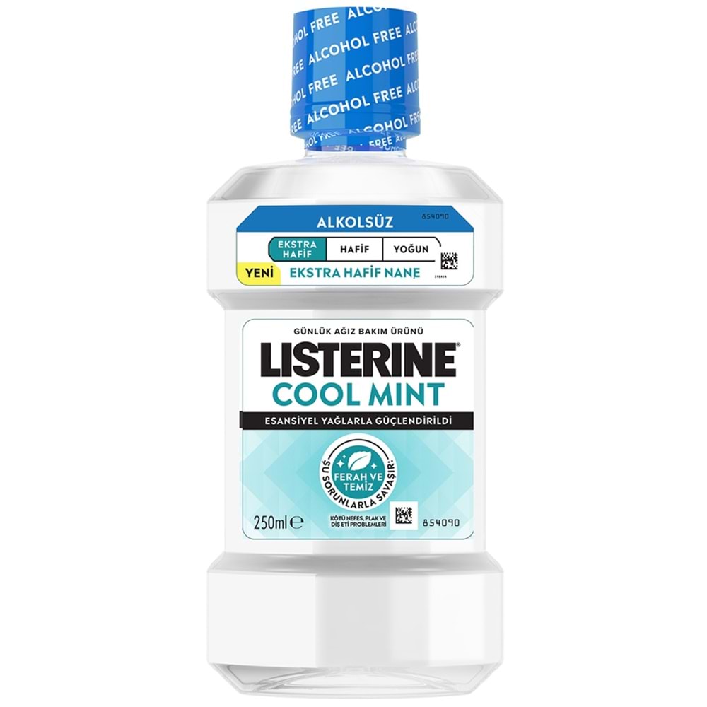 Listerine 250Ml Cool Mint Ekstra Hafif Nane Ağız Bakım Suyu, Alkolsüz