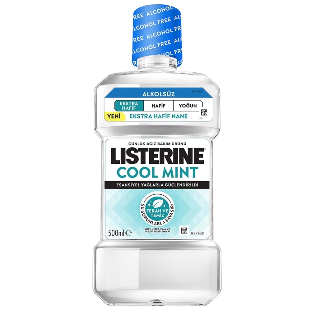 Listerine 500Ml Cool Mint Ekstra Hafif Nane Ağız Bakım Suyu, Alkolsüz