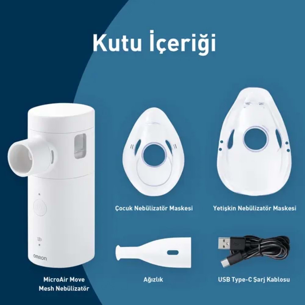 Omron MicroAir Go NE-U300 Mesh Nebülizatör | Taşınabilir, Şarj Edilebilir
