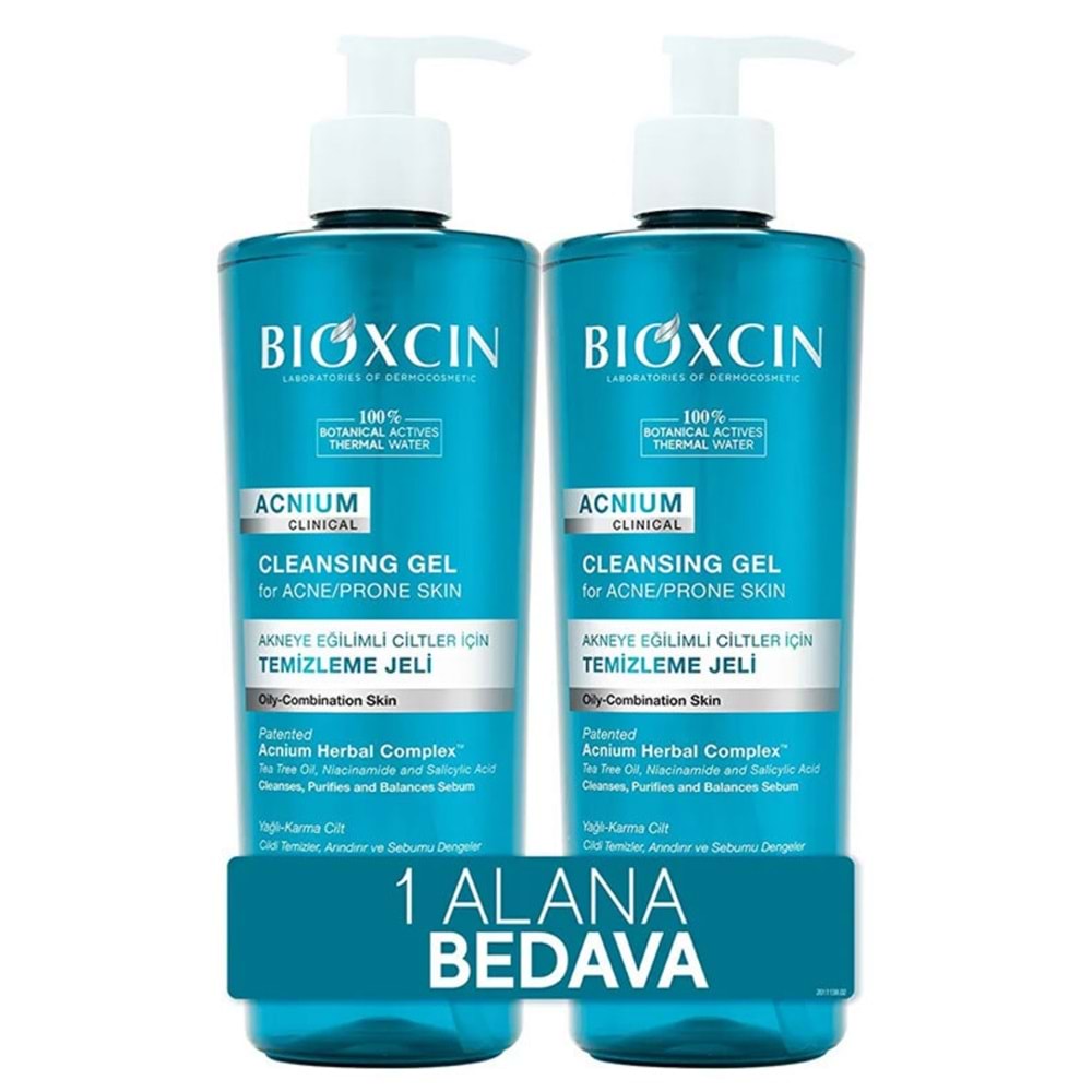 Bioxcin Acnium Sebum Dengeleyici Yüz Yıkama Jeli (2x 500 mL) - 1 Alana 1 Bedava
