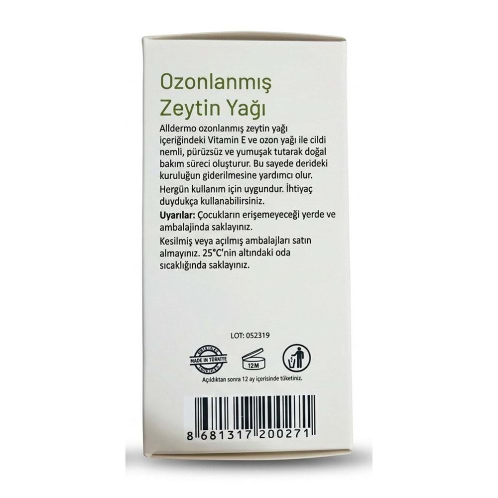 Alldermo Ozonlanmış Zeytin Yağı, 50 mL