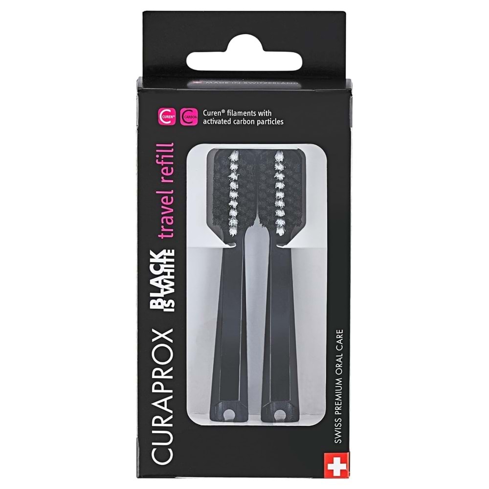 Curaprox Black is White Travel Refill Yedek Başlık 2li