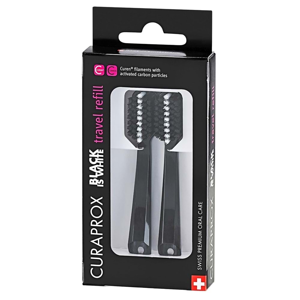 Curaprox Black is White Travel Refill Yedek Başlık 2li