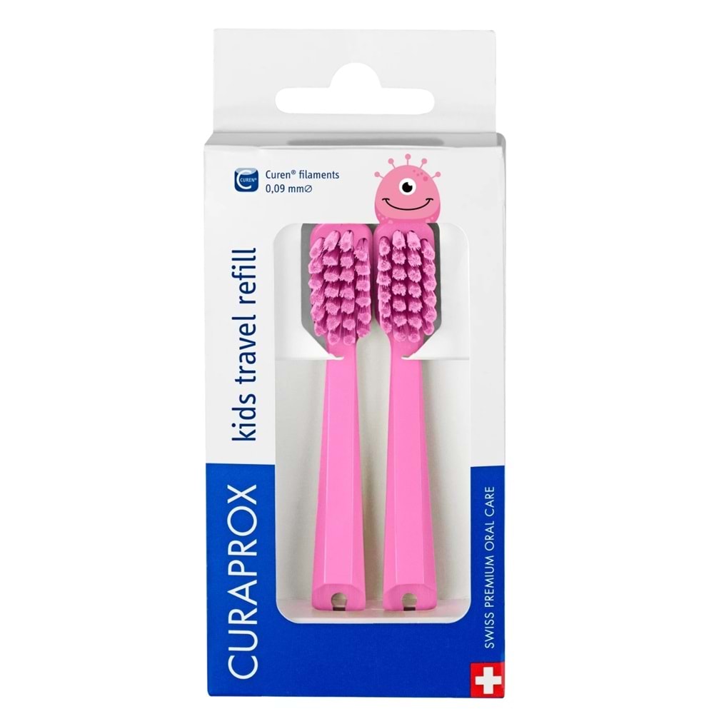 Curaprox Kids Travel Refill Yedek Başlık 2li, Pembe