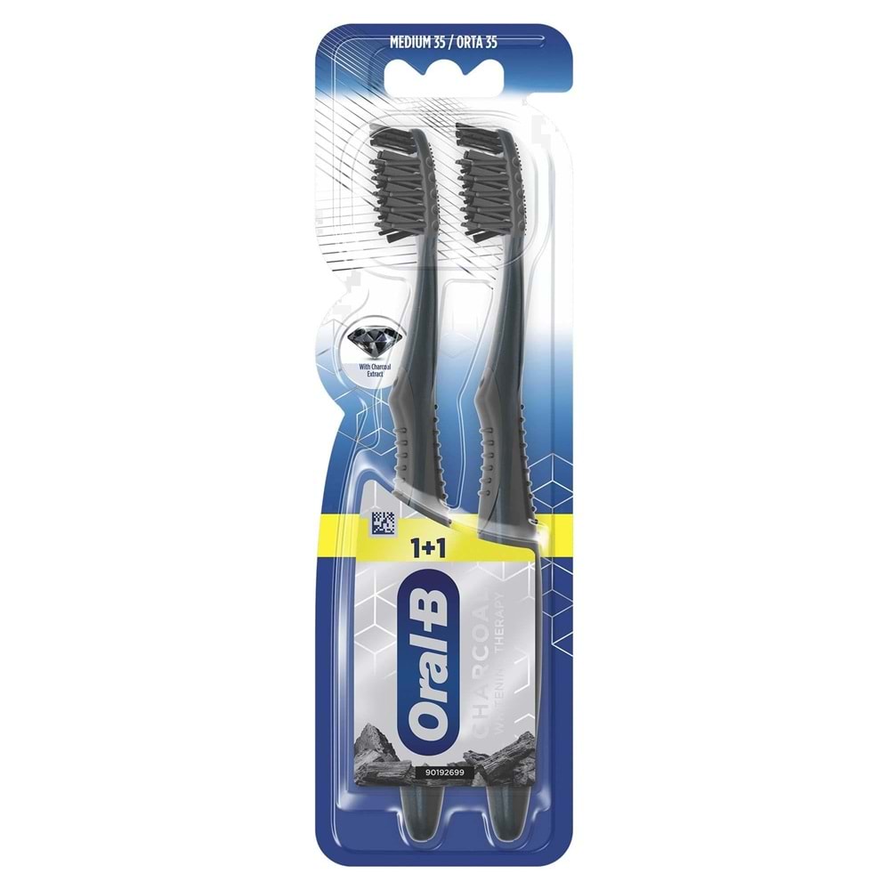 Oral-B Diş Fırçası Charcoal Whitening Therapy 1+1 Medium