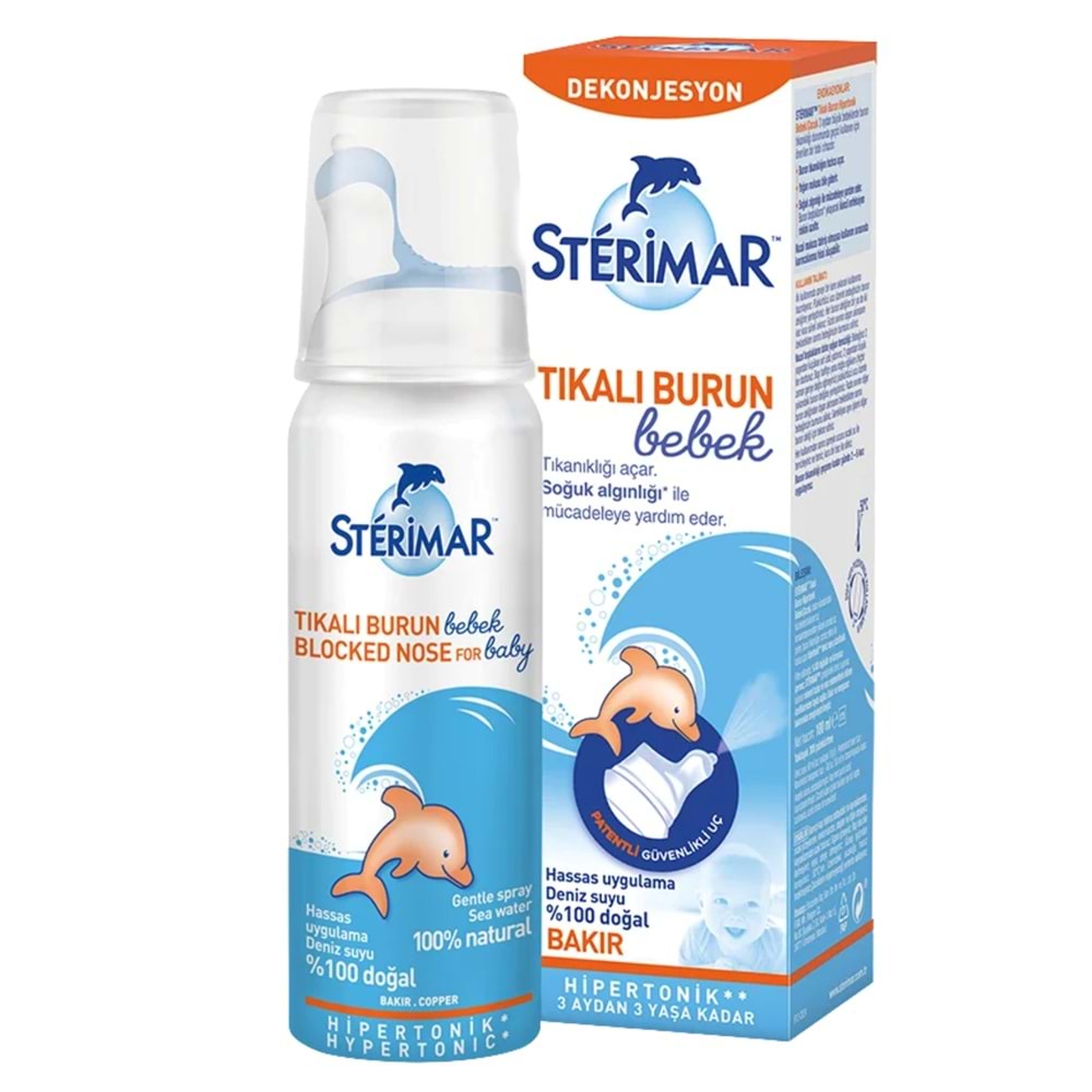 Sterimar Tıkalı Burun Spreyi Bebek 100 mL (3 Aydan 3 Yaşa Kadar)