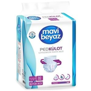 Mavı Beyaz Ped Külot Hasta Bezı Büyük Boy 30 Lu