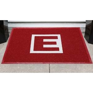 E Logolu Kırmızı Paspas