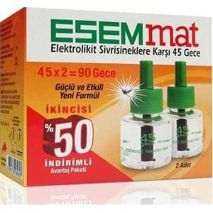 Esemmat Elektrolıkıt Yedek 2 Lı 45 Gece