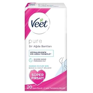 Veet Ağda Bandı Pure Hassas Ciltler için 20'li