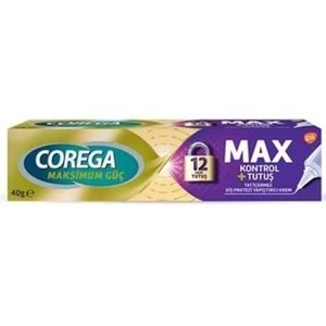 Corega Diş Protez Yapıştırıcı Krem 40g Tatsız Maximum Kontrol + Tutuş