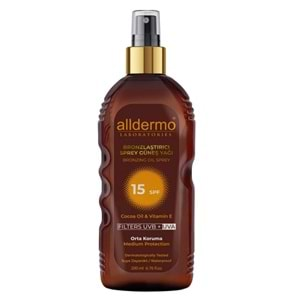 Alldermo Bronzlaştırıcı Sprey Güneş Yağı 200Ml