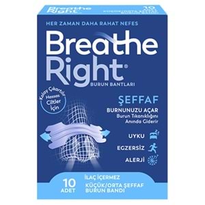 Breathe Right Şeffaf Burun Bandı 10lu