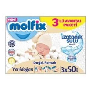 Molfıx Izotonık Sulu Islak Mendıl 50 Lı 3Lü Yenı Dogan