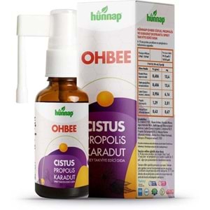 Hünnap Ohbee Cistus, Propolis Ve Karadut Ekstraktlı Sprey 30 mL
