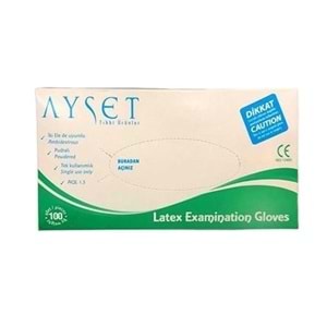 Ayset Lateks Muayene Eldiveni Pudralı L