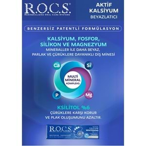 Rocs Diş Macunu Aktif Kalsiyum 75 mL / 94gr