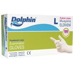 Dolphin Pudralı Lateks Eldiven Large 100 lü